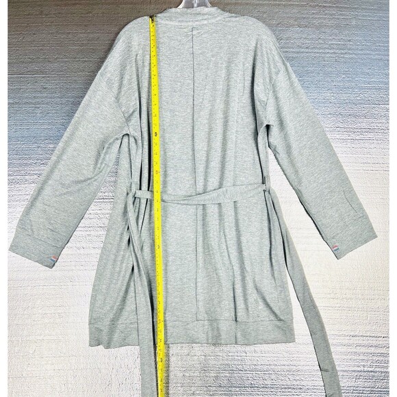 Fourlaps Stratus Wrap Cardigan Heather Gray Belted Robe Comfort Leisure Preppy - Picture 8 of 16
